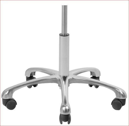 Wheeled Stool with Backrest White