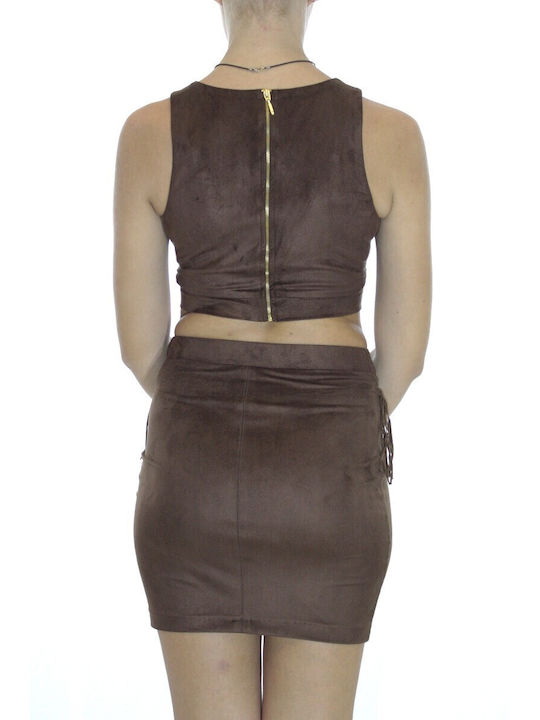 CROP TOP CENTO - 013555 - BROWN