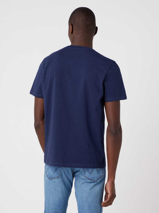 Wrangler Ανδρικό T-shirt Navy Μπλε με Στάμπα