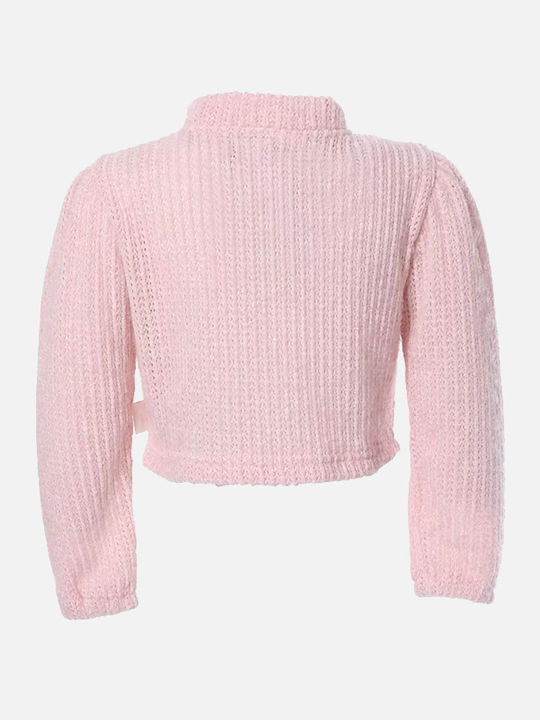 Matoufrance Girls Knitted Cardigan with Buttons Pink