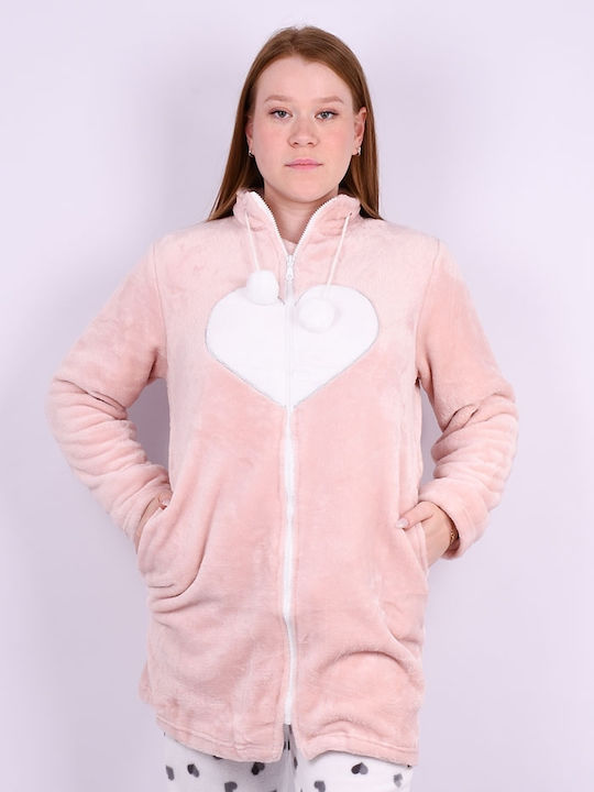 Women's fleece robe Pink