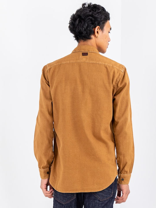 G-Star Raw Herrenhemd Langärmelig Baumwolle Oxide Ocre