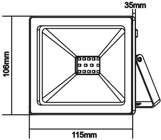 Aca Στεγανός Προβολέας LED 10W Ψυχρό Λευκό 6000K IP66