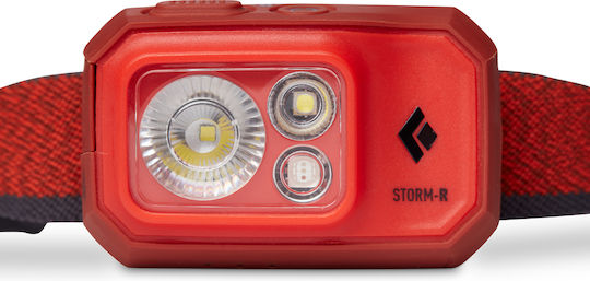 Black Diamond Lumină de lucru și de sit, cu baterie Lanternă Frontală LED IP67 cu Luminozitate Maximă 500lm Storm 500-R Roșu