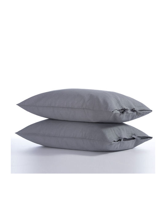 Nef-Nef Homeware Чаршаф Единично 170x270см. Cotton-Linen Сив