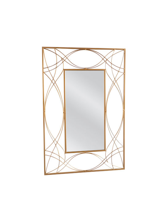 ArteLibre Asgon Wall Mirror with Gold Metallic Frame 90x60cm 1pcs