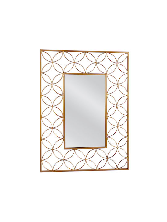 ArteLibre Eilinel Wall Mirror with Gold Metallic Frame 80x58cm 1pcs