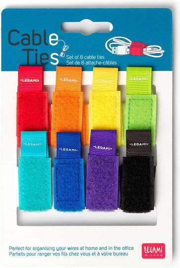 Legami Milano Velcro Cable Ties in Multicolour (8 pcs) VE0002
