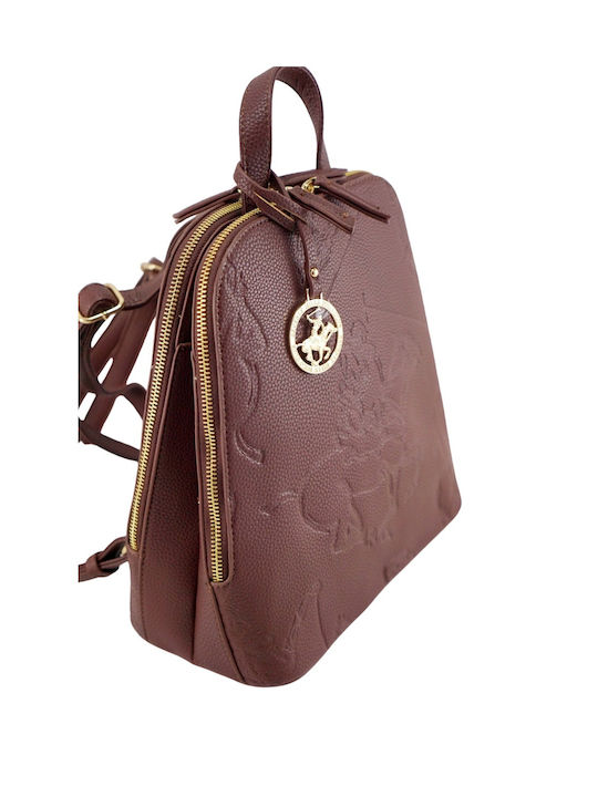 Beverly Hills Polo Club Damen Tasche Rucksack Burgundisch