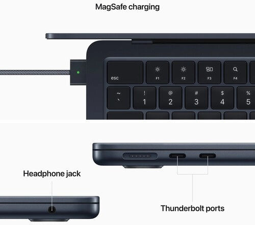 Apple MacBook Air 13.6" (2022) IPS Retina Display (M2-8-Core/8GB/256GB SSD/8-Core GPU) Midnight (US Keyboard)