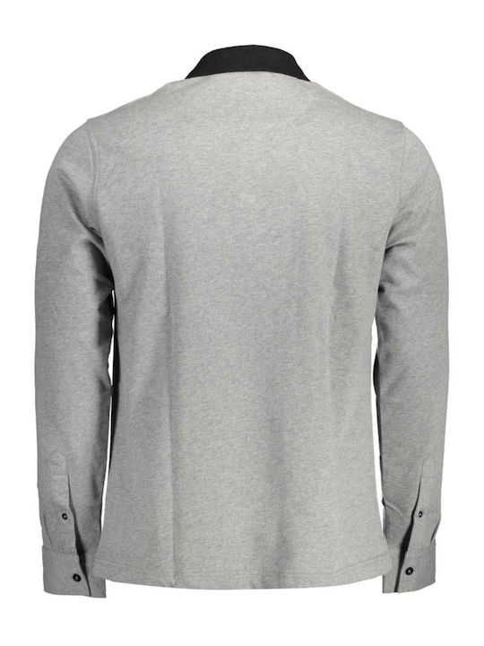 Harmont & Blaine Men's Long Sleeve Sweater Polo Gray