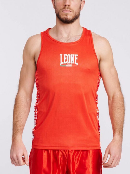 Leone Boxing Singlet AB726 Ανδρική Αμάνικη Μπλούζα Κόκκινη για Boxing Κόκκινη