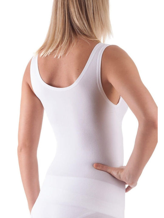 DIANA - 32-2 Anatomisches Tank Top-Korsett mit breitem Träger Weiß