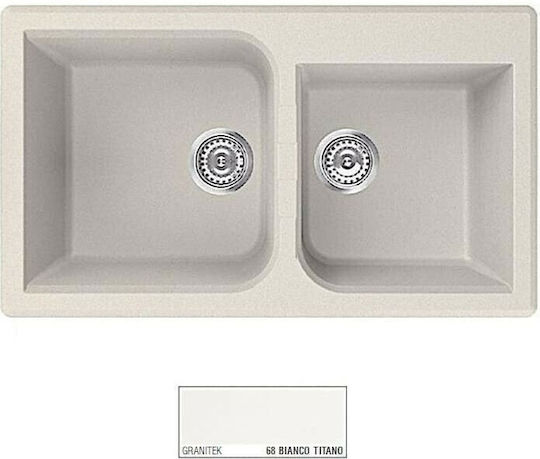 Elleci Venice 445 Granitek Drop-In Μ86xΠ50см Bianco Titano Elleci Venice 445 Granitek Drop-In Μ86xΠ50см Bianco Titano