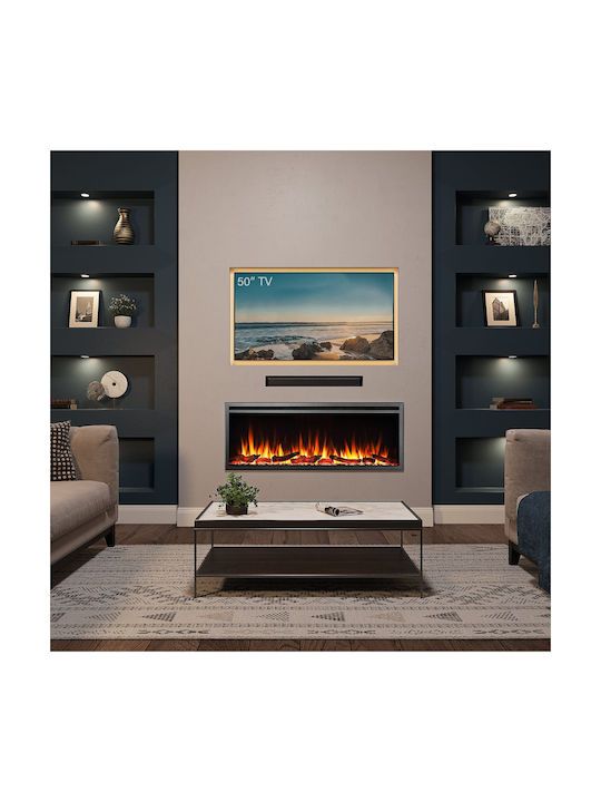 Richen Insert 127 Επιτοίχιο Ηλεκτρικό Τζάκι 2000W 127x48cm Μαύρο
