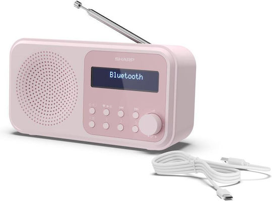 Sharp Tokyo Φορητό Ραδιόφωνο Επαναφορτιζόμενο DAB+ με Bluetooth και USB Ροζ