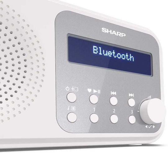 Sharp Tokyo Φορητό Ραδιόφωνο Επαναφορτιζόμενο DAB+ με Bluetooth και USB Λευκό