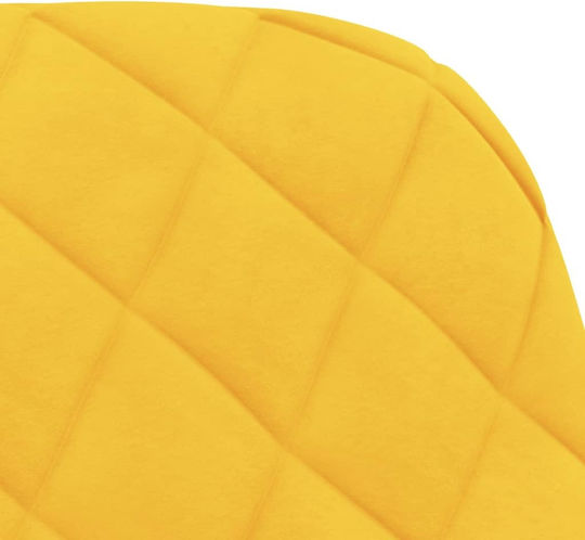 Dining Room Velvet Armchair Yellow 51.5x59x83.5cm 2pcs