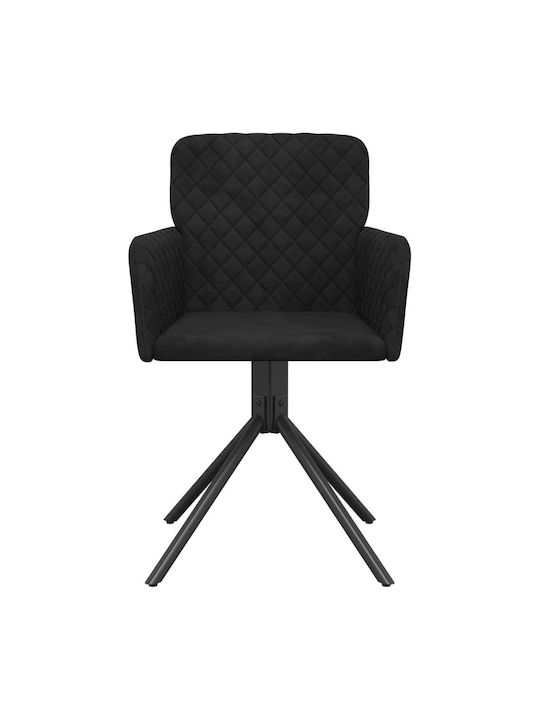 Dining Room Velvet Armchair Black 51.5x59x83.5cm 2pcs