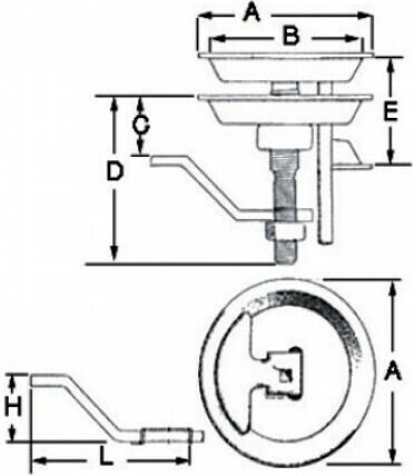 Eval Încuietoare Barcă Închizătoare încorporată Inox 70mm
