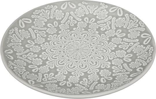 Plate Desert Ceramic Gray with Diameter 21cm