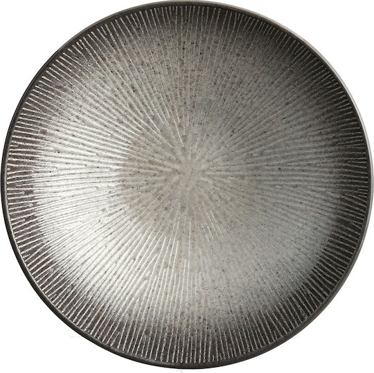Plate Shallow Ceramic Gray with Diameter 19cm