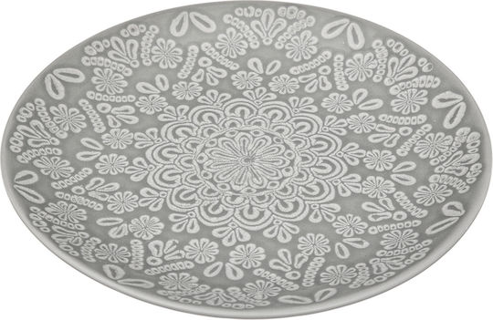 Plate Shallow Ceramic Gray with Diameter 27cm