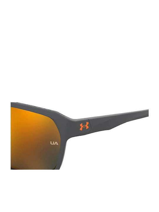 Under Armour Men's Sunglasses with Gray Plastic Frame and Yellow Mirror Lens UA Dominate KB7/50