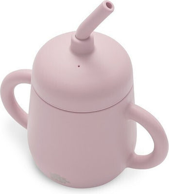 Interbaby Baby & Kleinkind Becher mit Griffen und Strohhalm Rosa 1Stück 175ml für 6m+m+ SI007-66