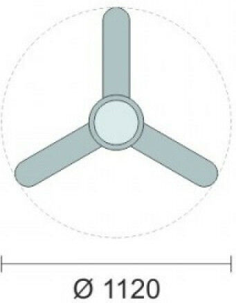 Spot Light Ventilator De Tavan 112cm Cu Lentile De Mărire Negru