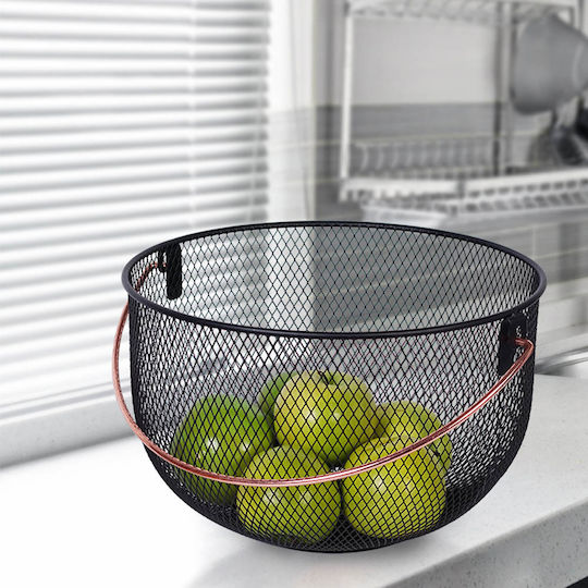 Ankor Fruit Bowl Metallic Black 30x30x19cm