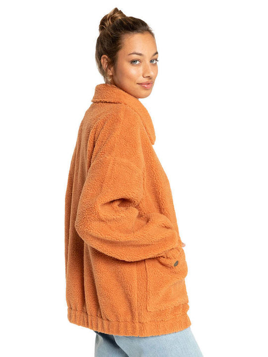 My Cozy Women's Cardigan with Zipper Orange