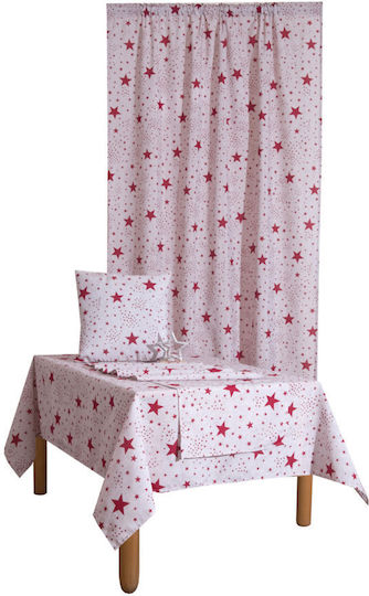 Viopros Viopros Christmas Tablecloth Fabric Stars 180x140cm