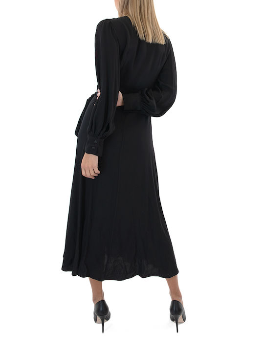 Moutaki Midi All Day Φόρεμα Μακρυμάνικο Μαύρο