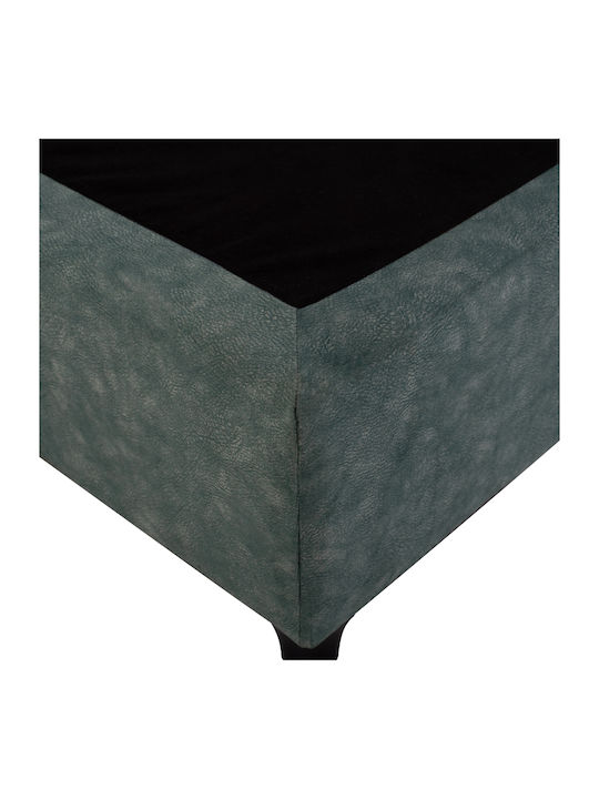 Milo Pat Single Tapitat Cu Material Verde Potrivit Pentru Saltea 90x200cm
