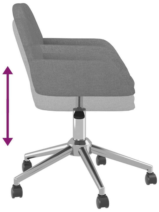 Rotativă Scaun Vizitator cu Brațe & Roți Gri 54x60.5x80.5cm 2buc