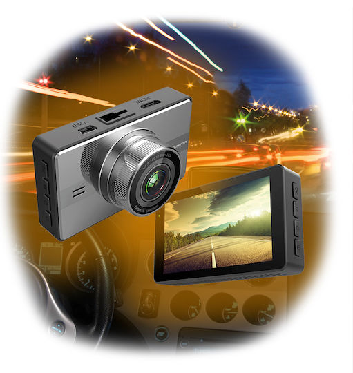 Manta FHD 1080P Windshield Car DVR, 3" Display with Suction Cup