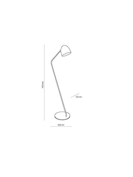 TK Lighting Soho Подова Лампа В146xД60см. с Цокъл за Крушка E27 Черен