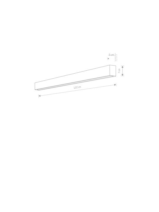 Nowodvorski Straight Wall L Lamp Wall Black 122x7cm Nowodvorski Straight Wall L Lamp Wall Black 122x7cm