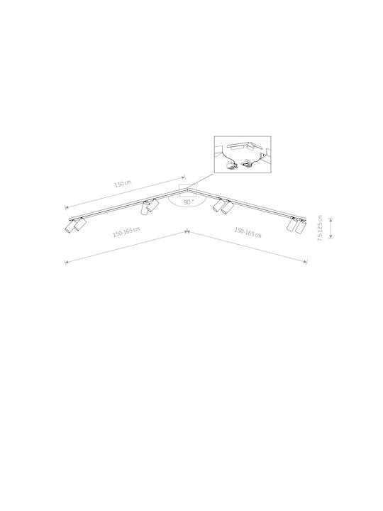 Nowodvorski Mono Corner Spot with 8 Lights and with Socket GU10 in Black Color