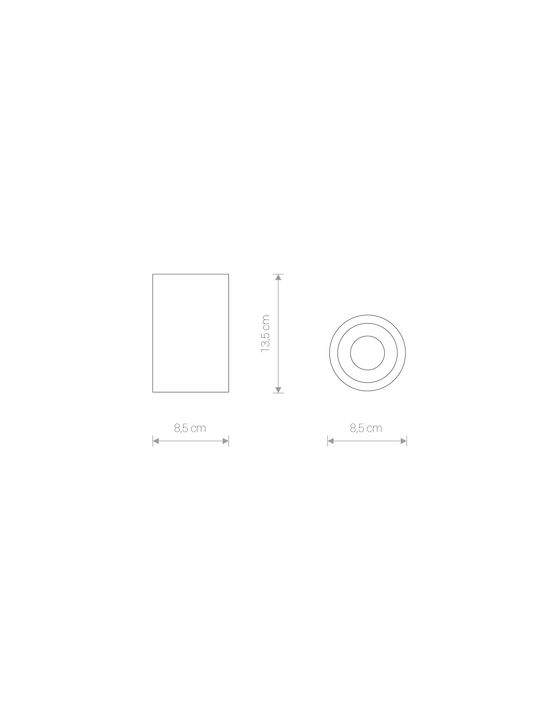 Nowodvorski Alpha Single Spot with Socket GU10 in White Color