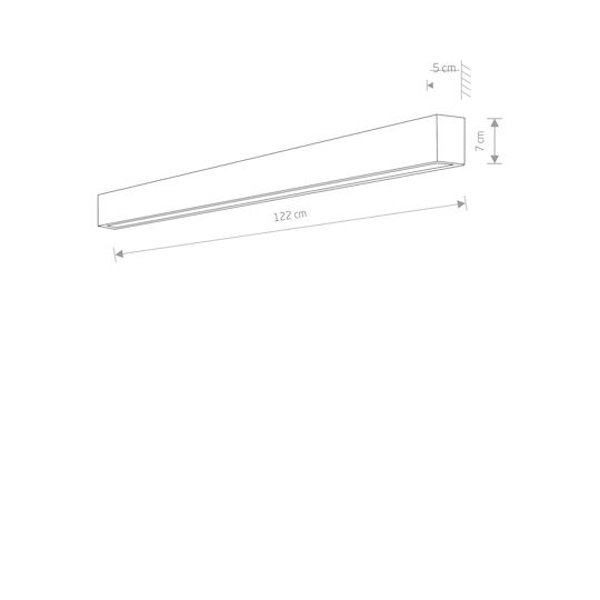 Nowodvorski Straight Wall L Commercial Linear LED Wall Light 22W Warm White IP20 L122xD7cm