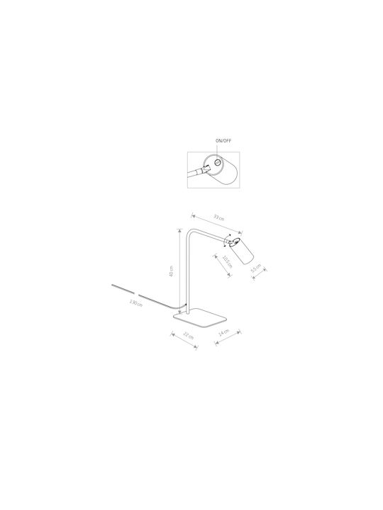 Nowodvorski Biurkowa Office Lamp for Socket GU10 in Black Color