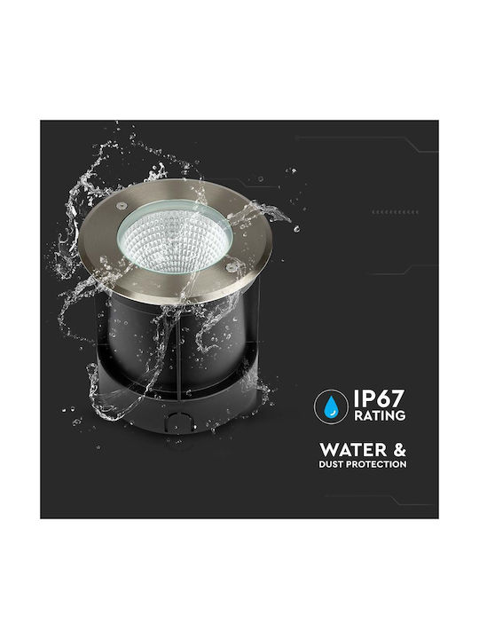 V-TAC Spot De Podea LED 10W Cu Lumină Alb Natural IP67 Negru