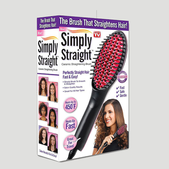 Intertek Simply Straight Anti-Frizz Electric Hair Brush for Straightening