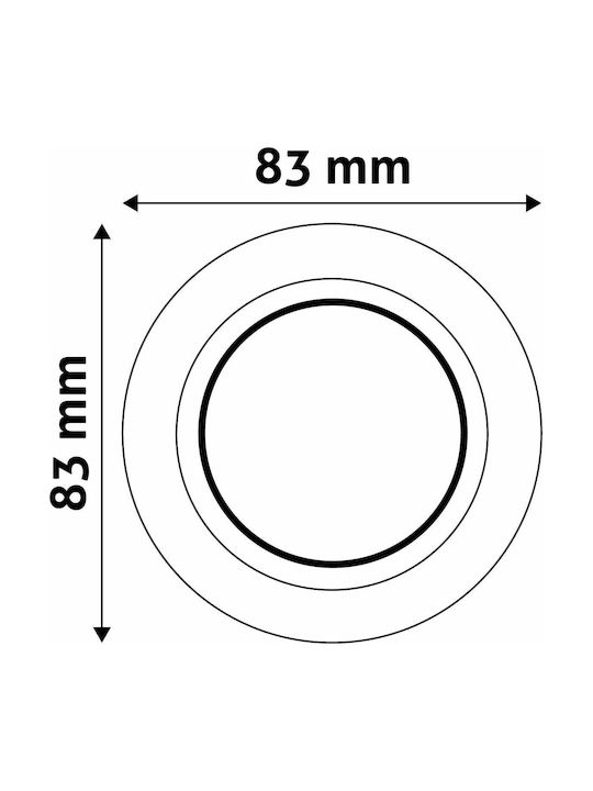 Avide ABGU10F-CS-CO Round Metallic Recessed Spot with Socket GU10 Copper 8.3x8.3cm. 1pcs