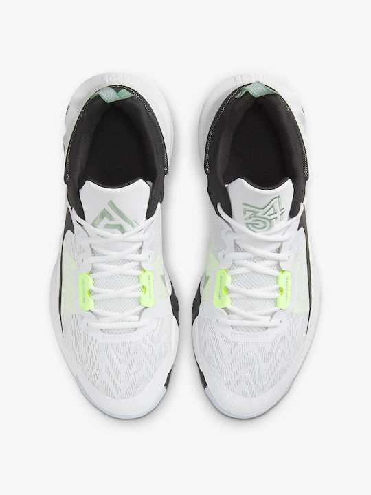 Giannis Immortality 2 Low Basketball Shoes White / Black / Barely Volt / Grey Fog