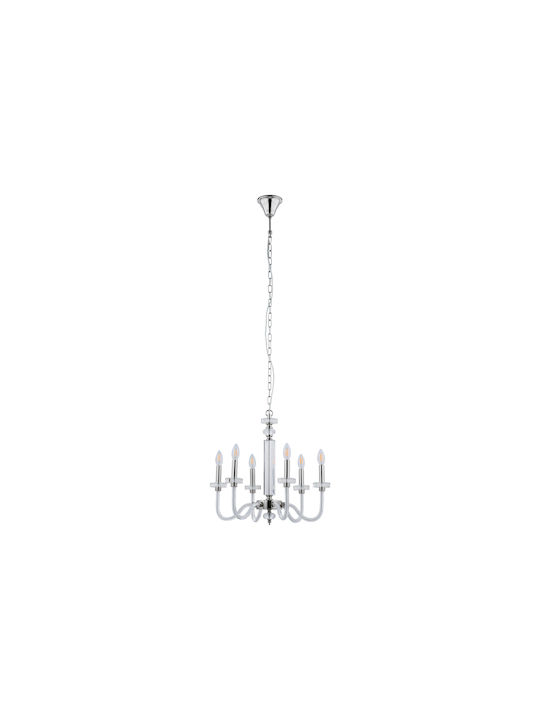 Nowodvorski Hampton Candelabru Ø56cm Cu Sfeșnice Argintii Nowodvorski Hampton Candelabru Ø56cm Cu Sfeșnice Argintii