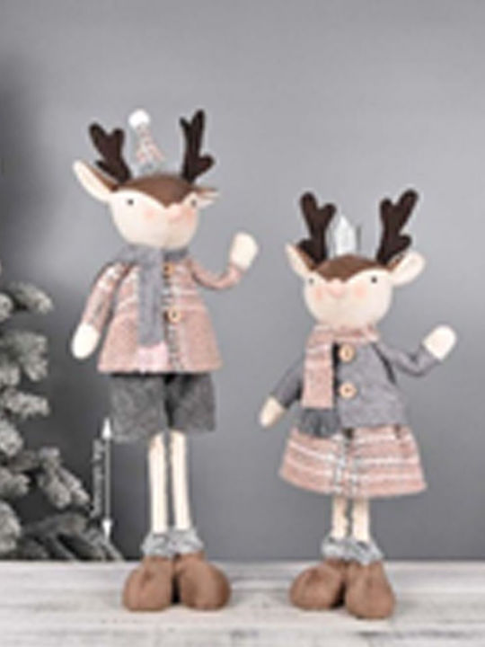 Iliadis Christmas Fabric Figure Deer Gray Height 45cm 2pcs Reindeer