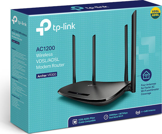 TP-LINK Archer VR300 v2 Wireless VDSL2 Modem Router Wi‑Fi 5 with 4 Ports